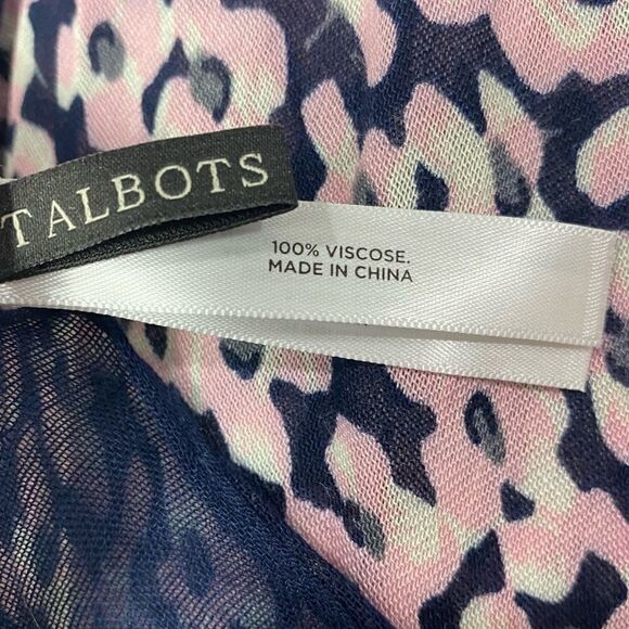 Talbots Set of 2 Black & White Polka Dot Floral Pink & Navy  Talbots Set of 2 Black & White Polka Dot Floral Pink & Navy Scarves